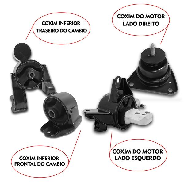 Imagem de Kit 4 Coxim Motor + Cambio Hyundai I30