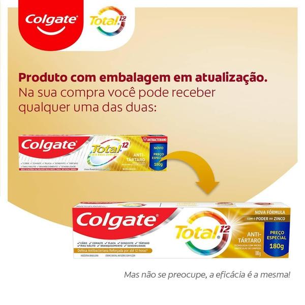 Imagem de Kit 4 Cremes dental Colgate Total 12 Anti-Tártaro 180g