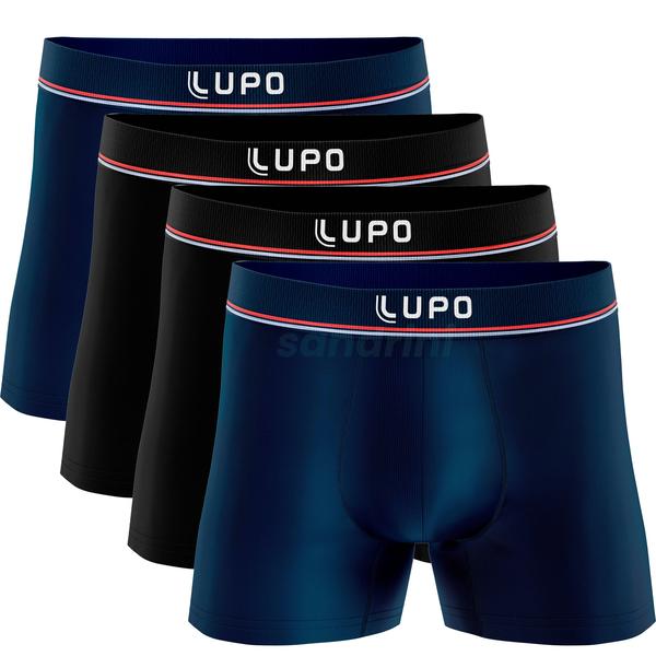 Kit 4 Cuecas Boxer Lupo Poliamida Microfibra Sem Costura 436 Kit 4 Cuecas Boxer Lupo Poliamida Microfibra Sem Costura 436