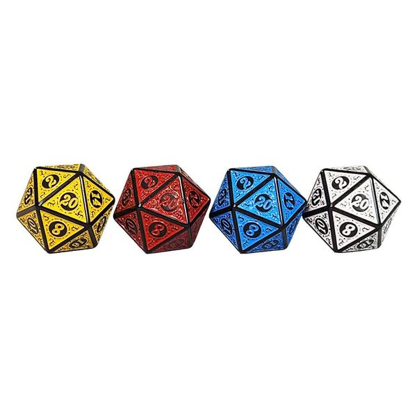 Imagem de Kit 4 Dados D20 Runas Alto Relevo - RPG