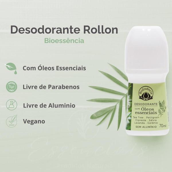 Imagem de Kit 4 Desodorante Rollon Óleos Essenciais Bioessencia 70ml