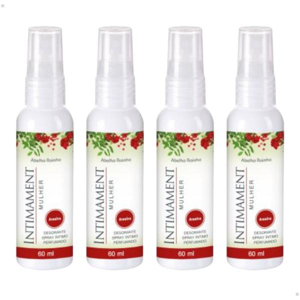 Imagem de Kit 4 Desodorante Spray Íntimo Perfumado Aroeira Intimament Abelha Rainha 60ml