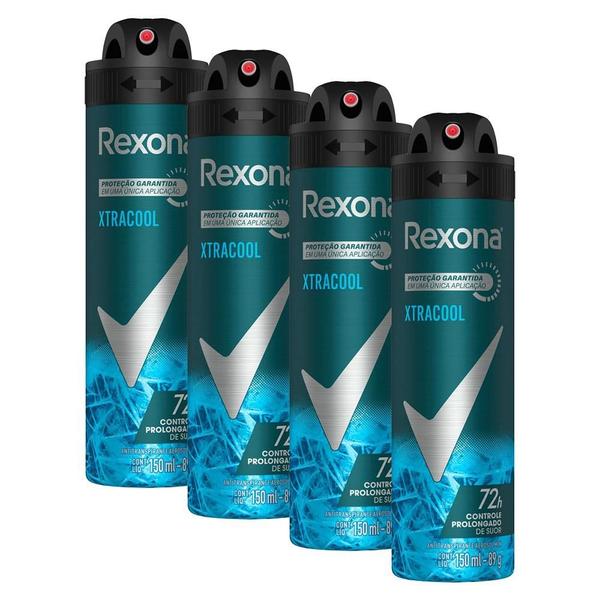 Imagem de Kit 4 Desodorantes Rexona Men Antitranspirante Aerossol Xtra Cool 150ml