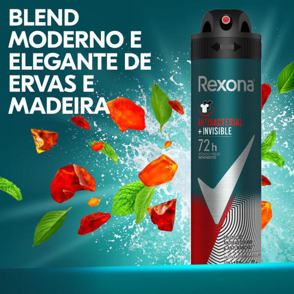 Imagem de Kit 4 Desodorantes Rexona Men Motionsense Antitranspirante Aerossol Antibacterial e Invisible 150ml