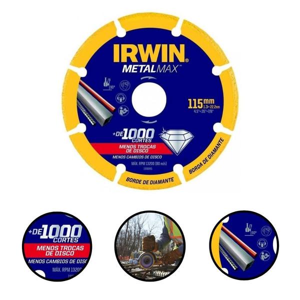 Imagem de Kit 4 Disco De Corte Diamantado 115mm 4.3/8 Metal Max 1998845 Irwin