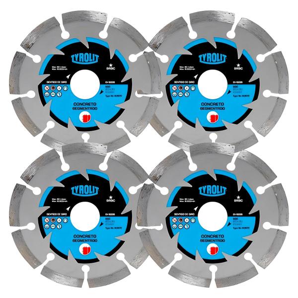 Imagem de Kit 4 Discos de Corte Diamantado Segmentado 110mm Tyrolit