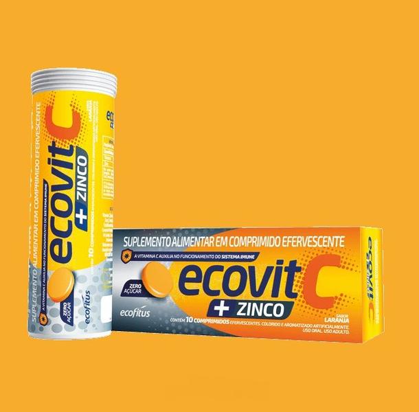 Imagem de Kit 4 Ecovit Vitamina C + Zinco 1g 10 Comprimidos - Ecofitus