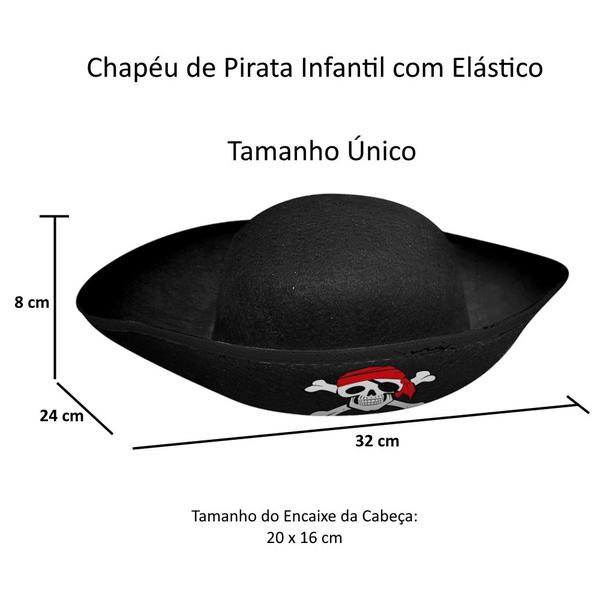 Imagem de Kit 4 em 1 Pirata Infantil Espada Chapéu Máscara e Pistola