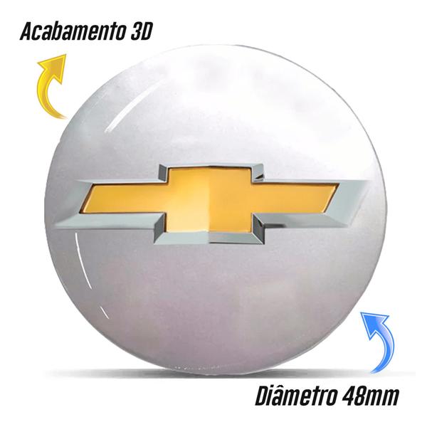 Imagem de Kit 4 Emblema Resinado Gm Calota 48mm