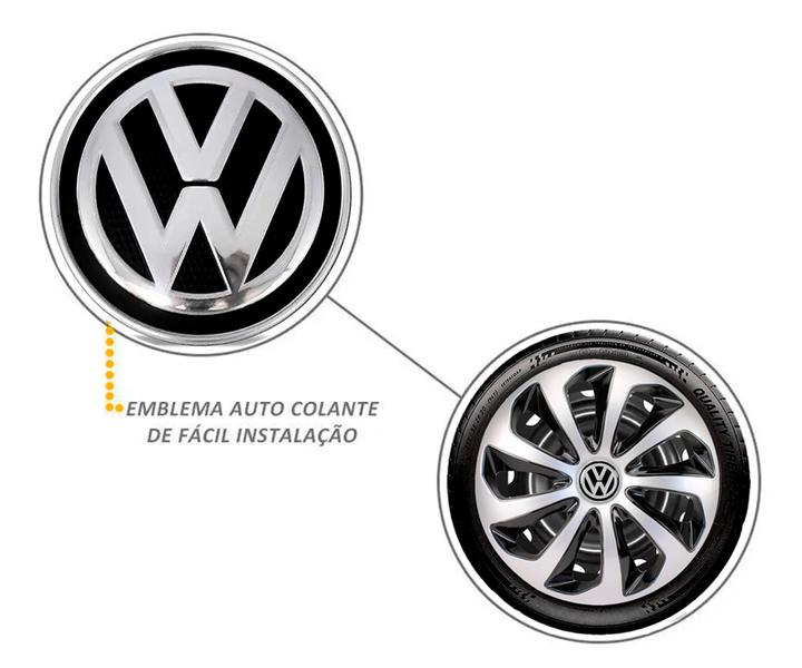 Kit 4 Emblema Resinado Volkswagen Calota 48mm - Outlet Car Imagem de Kit 4 Emblema Resinado Volkswagen Calota 48mm