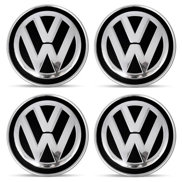 Kit 4 Emblema Resinado Volkswagen Calota 48mm - Outlet Car Imagem de Kit 4 Emblema Resinado Volkswagen Calota 48mm