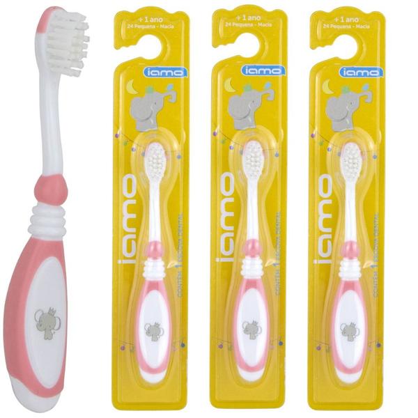 Imagem de Kit 4 Escovas de Dente Infantil Macia Dental Acima de 1 Ano Cabo Emborrachado YS43126