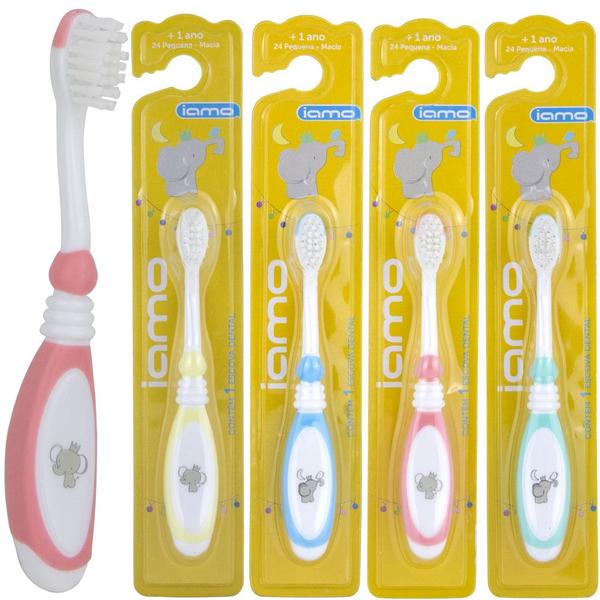 Imagem de Kit 4 Escovas de Dente Infantil Macia Dental Acima de 1 Ano Cabo Emborrachado YS43126