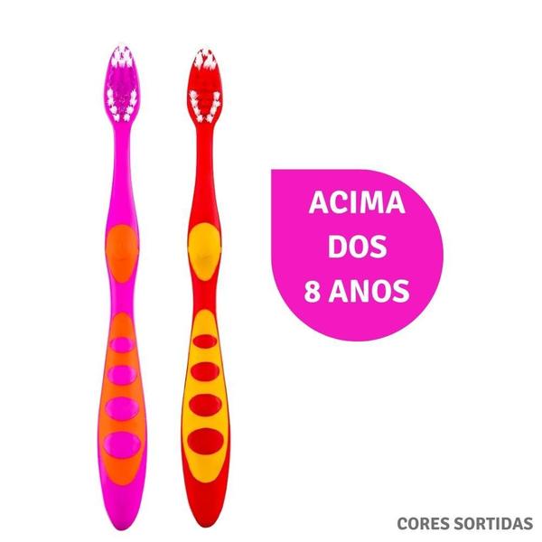 Imagem de Kit 4 Escovas Dentais Infantil Super Joy Extra Macia Klin Cores Sortidas