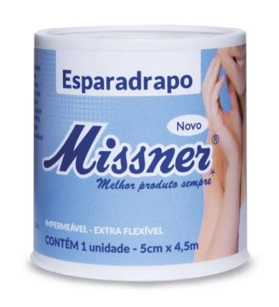 Imagem de Kit 4 Esparadrapo Impermeável 5cm X 4,5m Branco - Missner