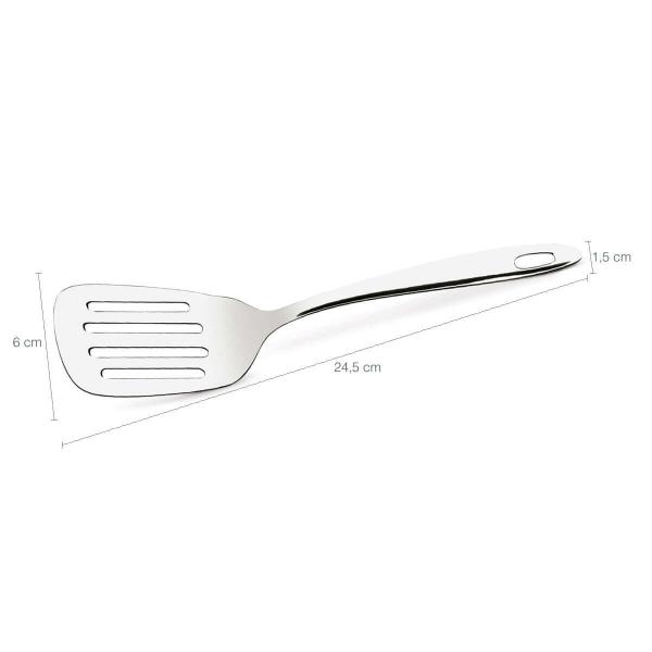 Imagem de Kit 4 Espátulas de Inox Para Cozinha Espátula Perfurada Culinária Brinox