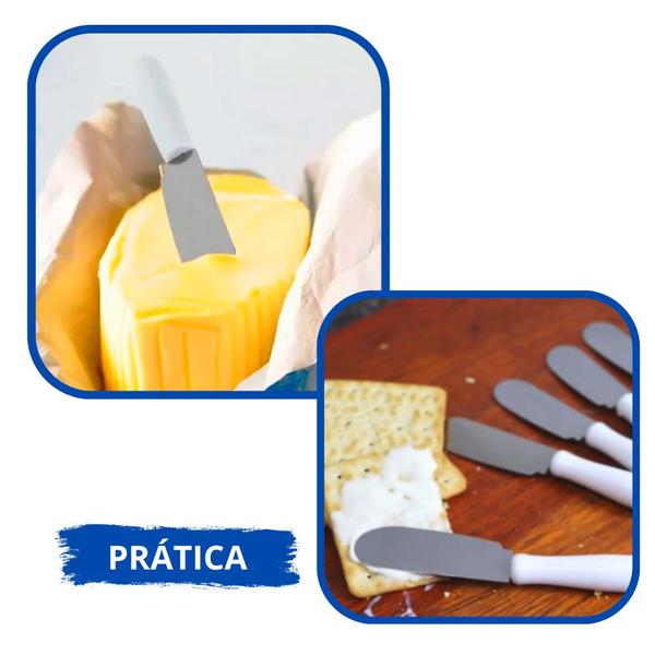 Imagem de Kit 4 Espátulas Faquinha Cozinha De Inox Espátula Para Manteiga Patê Geléia Requeijão