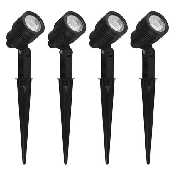 Imagem de Kit 4 Espeto De Jardim Led Integrado 6W Clear Preto IP65 Bivolt Germany