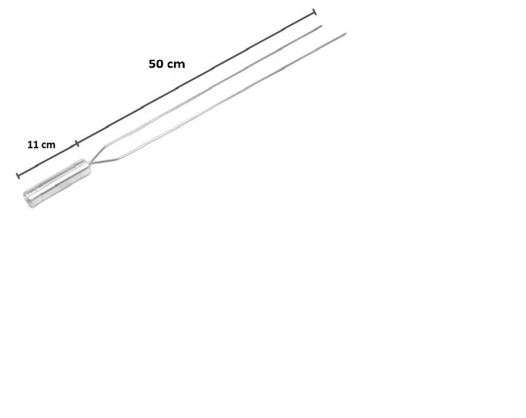 Imagem de Kit 4 Espeto Duplo 50cm Lãmina Em Inox