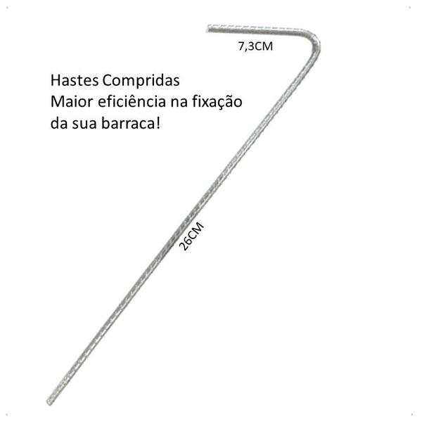 Imagem de Kit 4 Estacas Ferro Barracas Camping Gazebo Guarda-sol 4.2MM