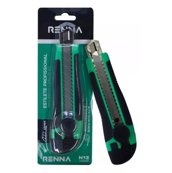 Imagem de Kit 4 Estilete Emborrachado 18mm Renna Profissional