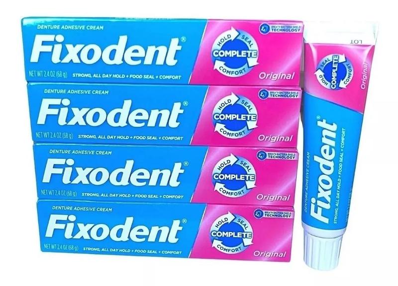 Imagem de Kit 4 Fixodent 68g Original Cola Para Prótese Dentadura P&G