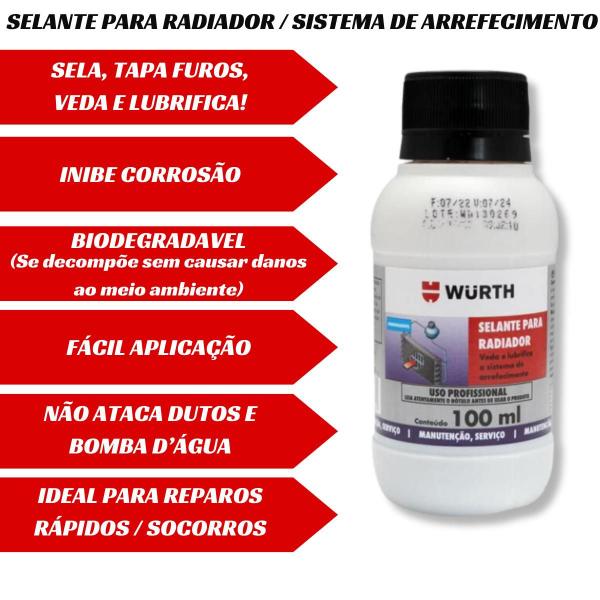 Kit 4 Fluidos Pronto para uso + Limpador + Selante tapa furo para Arrefecimento Radiador Wurth Imagem de Kit 4 Fluidos Pronto para uso + Limpador + Selante tapa furo para Arrefecimento Radiador Wurth