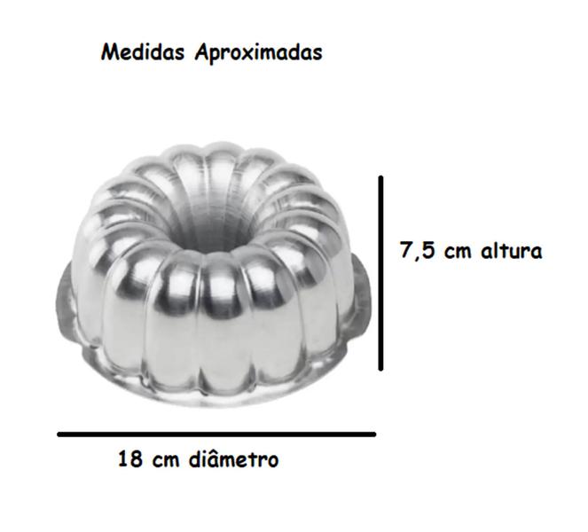 Imagem de Kit 4 Formas Com 2 Forma Tipo Suíça Gomada e 2 Forma Ballerine Redonda Bolo Piscina Vulcão Fondue