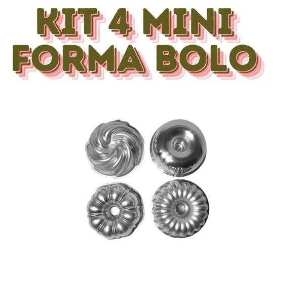 Imagem de KIT 4 FORMAS MINI DECORADAS 4PÇS 9cmx4cm (ALUM) REFORÇADO