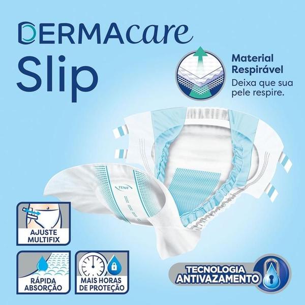 Imagem de Kit 4 Fraldas Geriátricas Tena Dermacare Slip Ultra G com 16un + Brinde Toalha Dermcare Tena