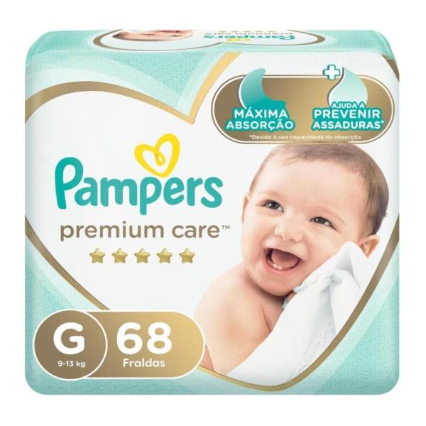 Imagem de Kit 4 fraldas pampers premium g 68