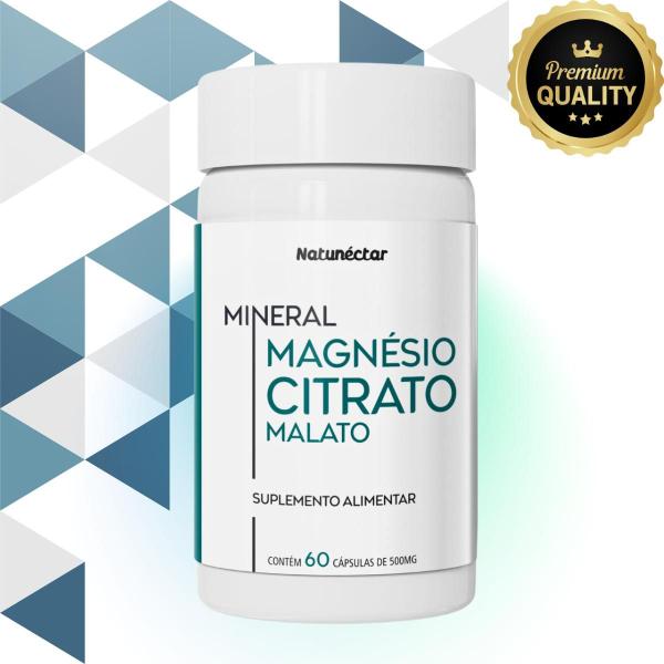 Imagem de Kit 4 Frascos Mineral 2 em 1 Magnésio De Malato e Citrato Duo Natunectar 240 Capsulas 500mg Blend Mix Magnesium Citrate Malate