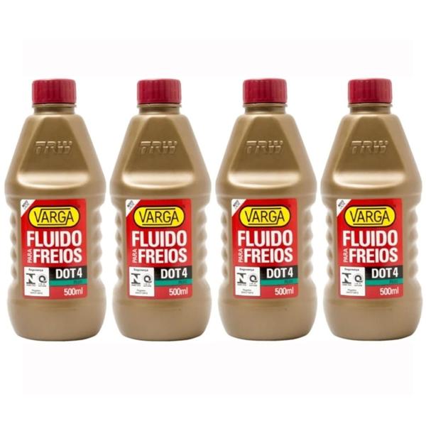 Imagem de Kit 4 Frascos Óleo de Freio Dot4 Plus Varga 500ml