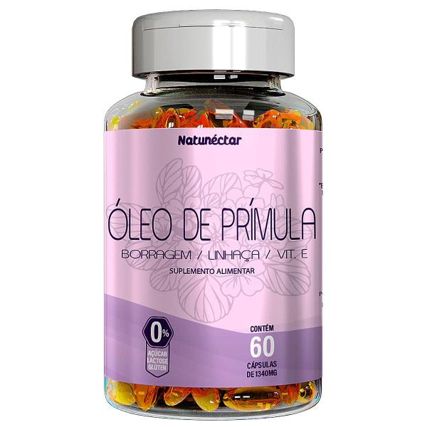 Kit 4 Frascos Óleo de Prímula Gelatinosas Vitamina E Borragem Linhaça Femme 240 Cápsulas Suplemento Alimentar Natural - Natunectar Imagem de Kit 4 Frascos Óleo de Prímula Gelatinosas Vitamina E Borragem Linhaça Femme 240 Cápsulas Suplemento Alimentar Natural