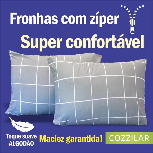 Imagem de Kit 4 Fronhas Avulsas Estampadas Malha 100% Algodão COZZILAR - Macias, Confortáveis