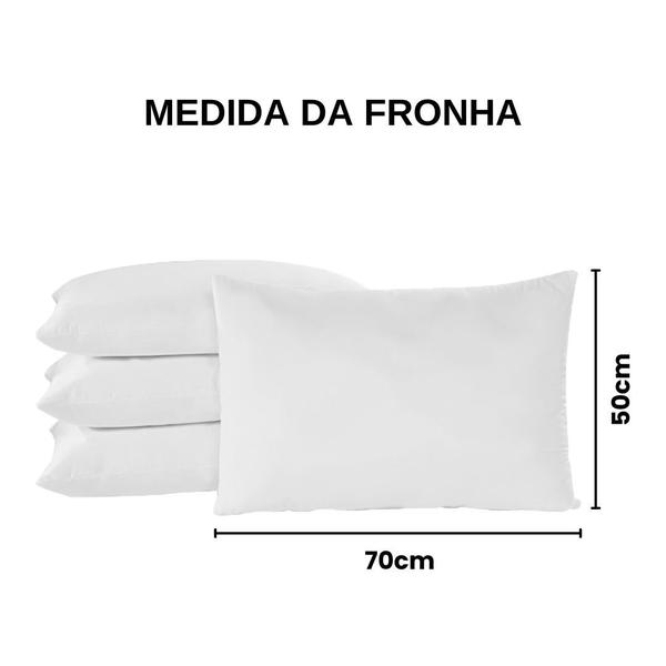 Imagem de Kit 4 Fronhas Branca Algodão Percal 150 Fios Para Travesseiros