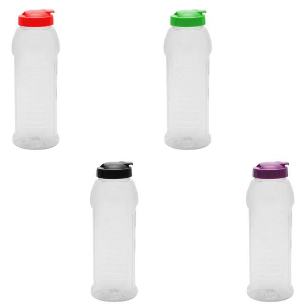 Imagem de Kit 4 Garrafa de Agua Para Geladeira 1,6 Litros Gelada 1600ml Cozinha Água 1,6l Transparente Máxima Plast