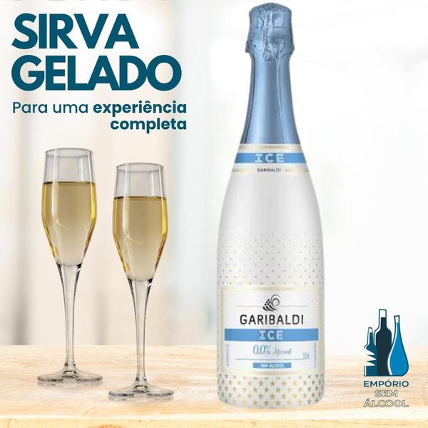 Imagem de Kit 4 Gaseificado Sem Álcool Garibaldi Ice Branco - 750mL