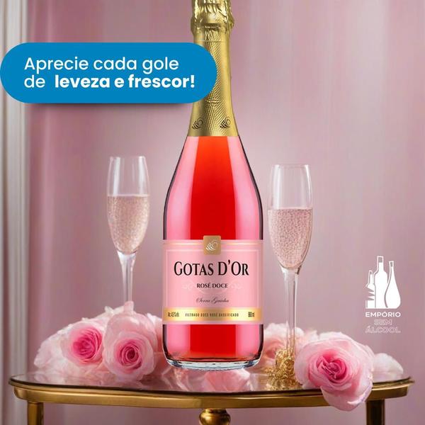 Imagem de Kit 4 Gaseificado Sem Álcool Gotas Garibaldi Rosé - 660mL