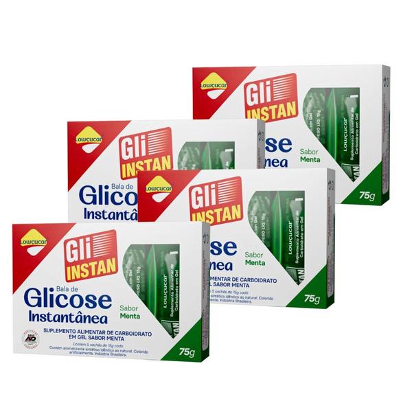 Kit 4 gli-instan gligose instantanea sabor menta nao contem gluten isento de lactose lowcucar com 5 und - Lowçucar Imagem de Kit 4 gli-instan gligose instantanea sabor menta nao contem gluten isento de lactose lowcucar com 5 und