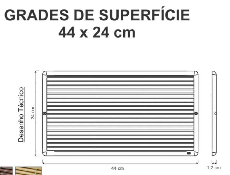 Imagem de kit 4 Grade Ventilação de Superfície Ventokit 44x24  c /tela anti-inseto Westaflex