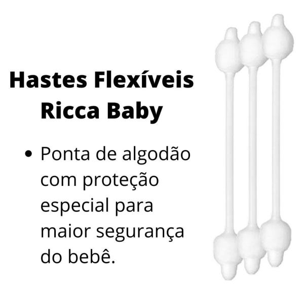 Imagem de Kit 4 Hastes Flexíveis Baby Com Ponta De Algodão - Ricca