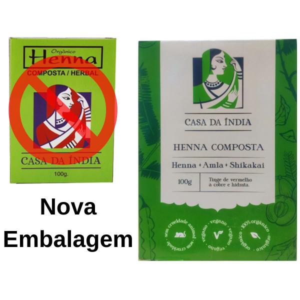 Kit 4 Hennas Composta Herbal Natural Powder Orgânico em Pó para Cabelos Ruivos - Casa da Índia Imagem de Kit 4 Hennas Composta Herbal Natural Powder Orgânico em Pó para Cabelos Ruivos - Casa da Índia
