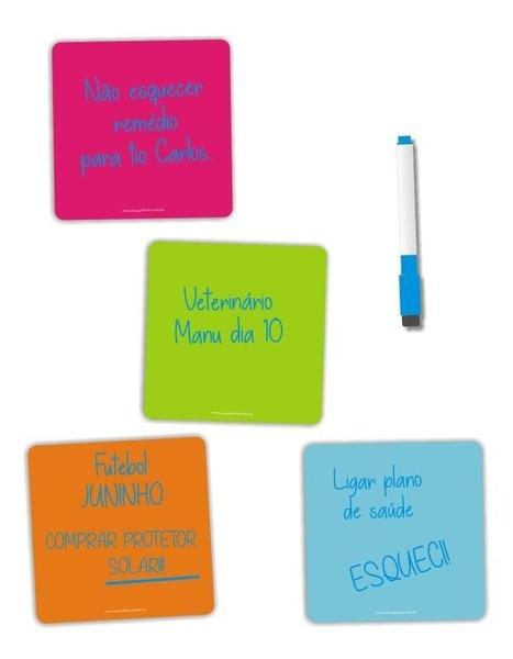 Imagem de Kit 4 Ímãs De Geladeira Planner Porta Recados 01