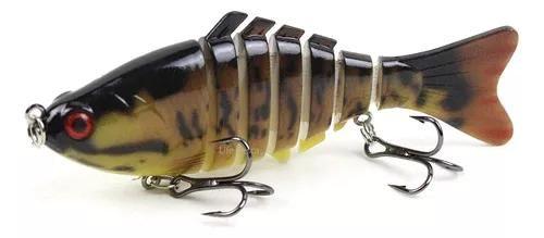 Imagem de Kit 4 Isca Pesca Artificial Superficíe Meia Água Articulada 10Cm Traíra Lambari Tucunaré Dourado