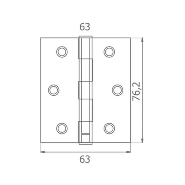 Imagem de Kit 4 Jg Dobradiça Aço Com Rolamento 3 X 2,5 Polido - 12 Pç