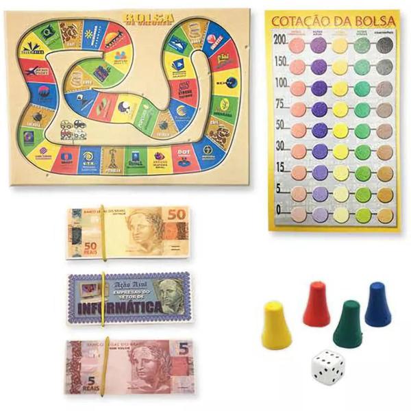 Imagem de Kit 4 Jogos De Tabuleiro Mesa Bolsa De Valores e Ilha Do Tesouro e Banco Imobiliário e Shopkids