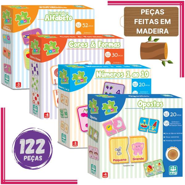 Kit 4 Jogos Educativos Alfabeto Cores Números Opostos - Nig Imagem de Kit 4 Jogos Educativos Alfabeto Cores Números Opostos - Nig