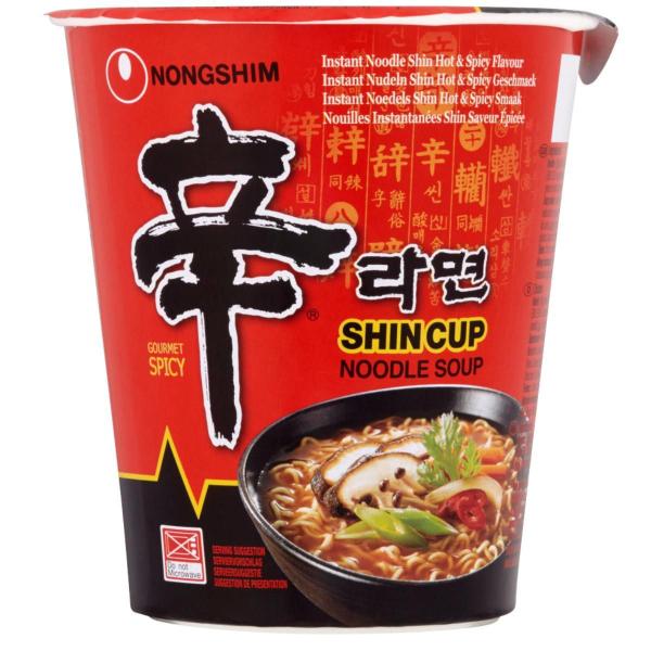 Imagem de Kit 4 Lamen Coreano Copo Shin Ramyun 68G Comida Coreana