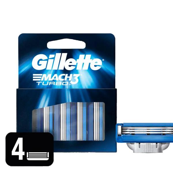 Imagem de Kit 4 Lâminas Para Gillette Mach3 Turbo - 4 Unidades Cada